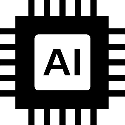 a black and white chip with a white text