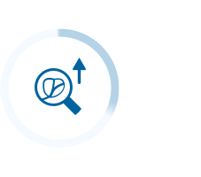 Icon representing increase in improvement in detection of aggressive prostate cancer.