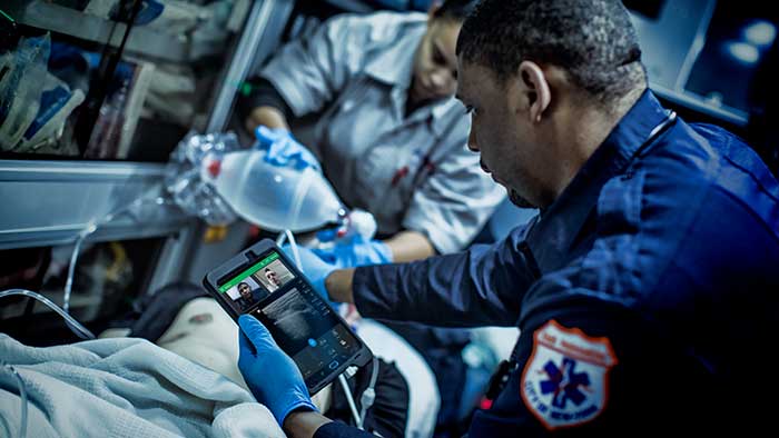 Ultrasound lumify in ambulance tablet
