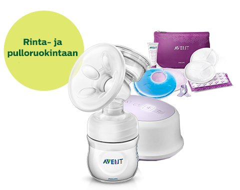 Rintaruokintatuotteet: Philips Avent rintapumppu, tuttipullo ja säilytysastiat