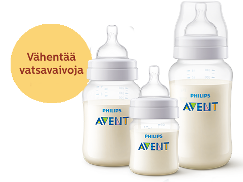 Philips Avent Natural -tuttipullo ehkäisee koliikkia ja vatsavaivoja