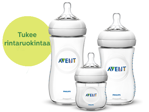 Philips Avent Natural -tuttipullo ehkäisee koliikkia ja tukee rintaruokintaa