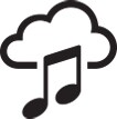 Suoratoista musiikkia -kuvake